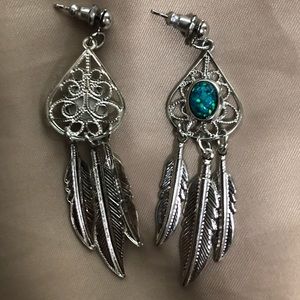 Feather stainless steel earrings